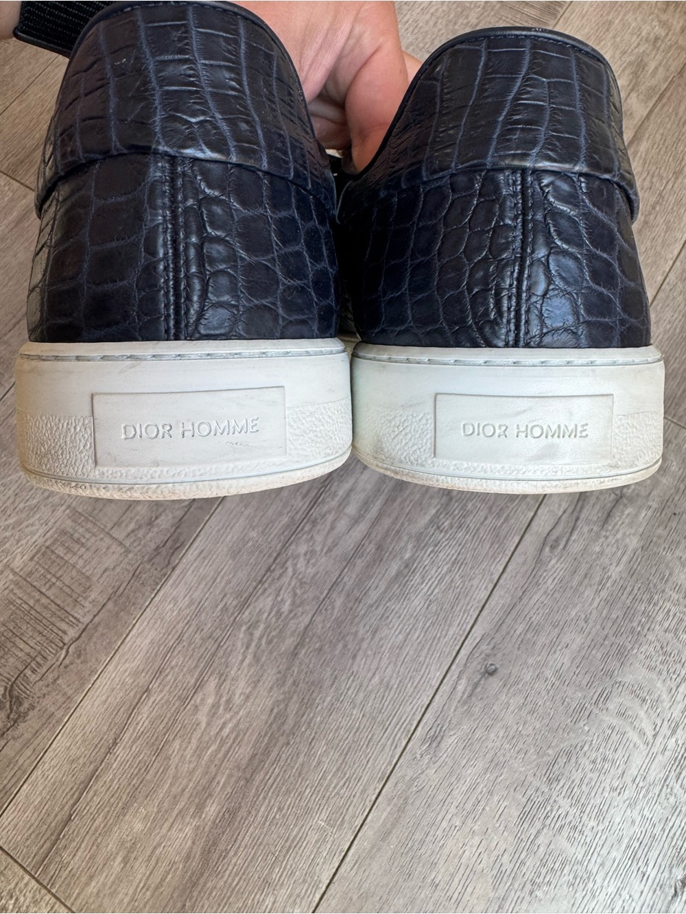$3,000 Dior Alligator Crocodile Navy Blue Men’s Sneakers - Picture 4 of 7
